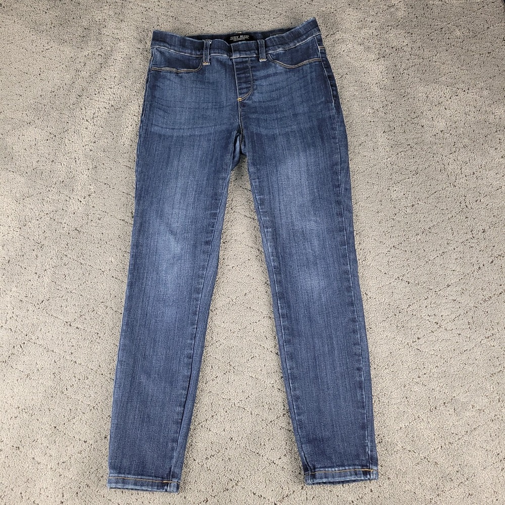Judy Blue Jeans Womens 7/28 Blue Pull On Skinny Fit Dark Wash Stretch Denim